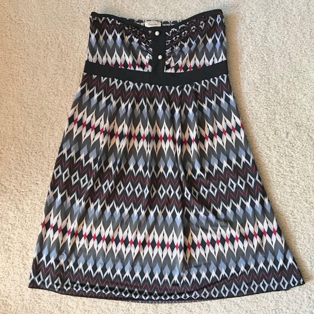 Flamingo USA Lightweight Strapless Printed Dress